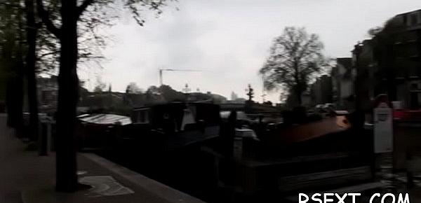 Darksome angel sucks a big pole